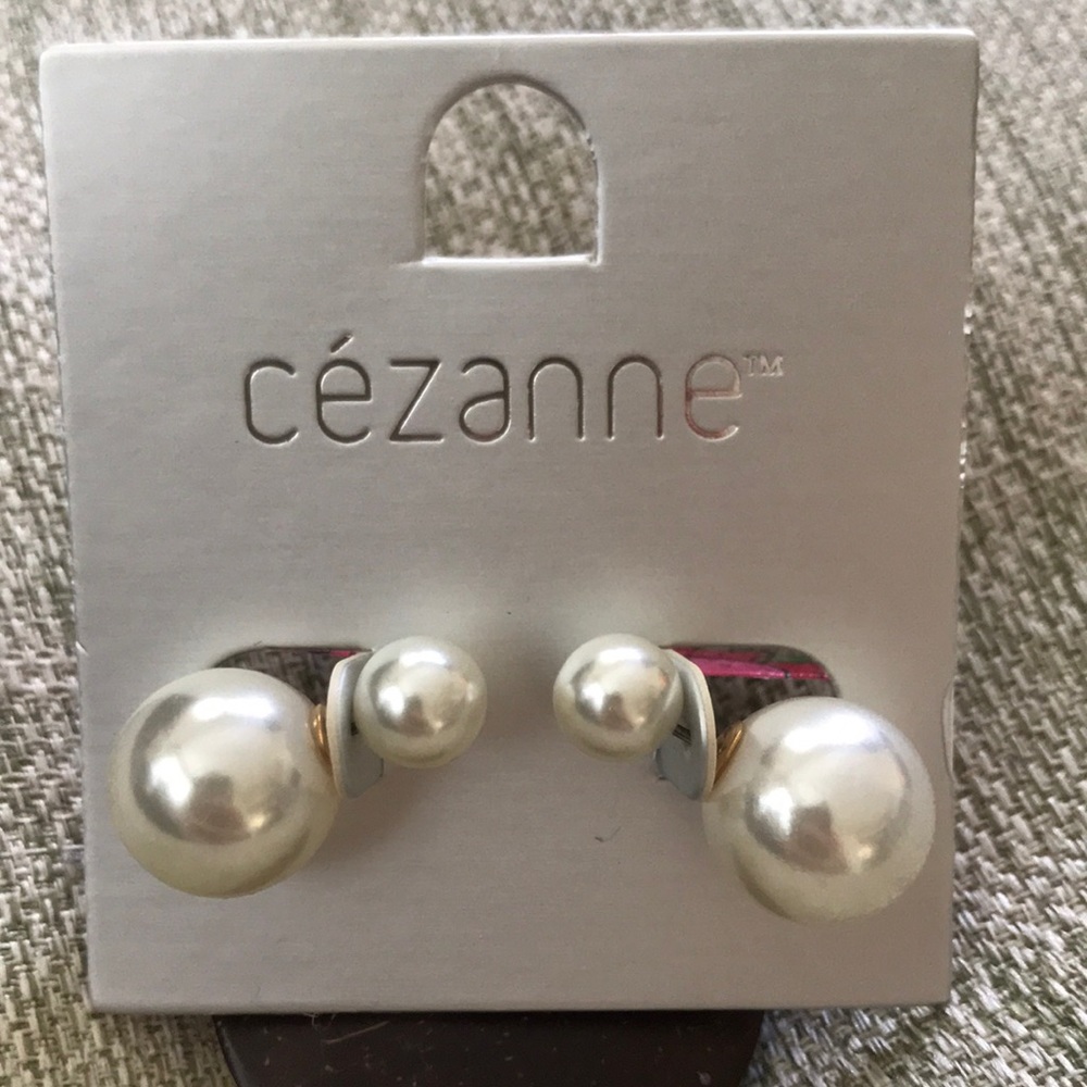 Cezanne Double Faux Pearl Earrings